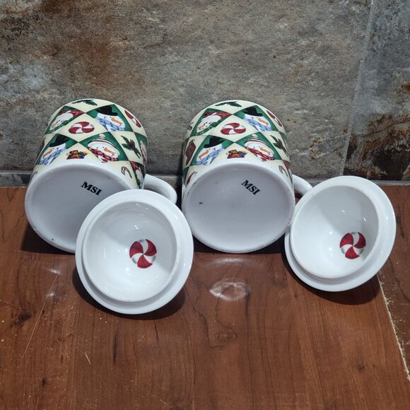 MSI Snowman Coffee Tea Mugs with Lid Set of 2 - Picture 7 of 12